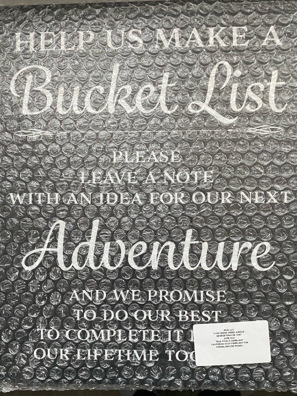 Gray 'Bucket List Adventure' Wall Sign - Decorative Home Wall Decor